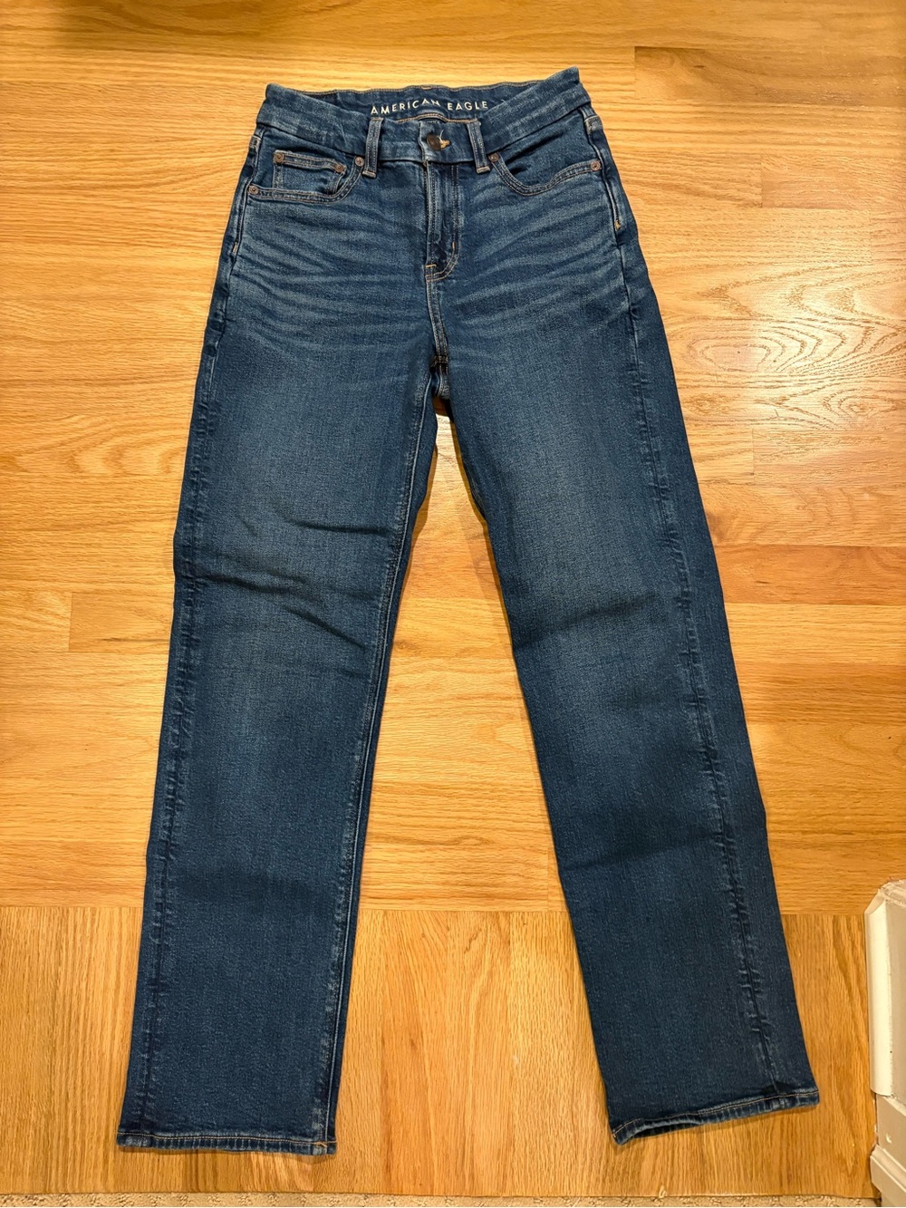 American Eagle Outfitters Women’s Dark Blue Straight Jeans Sz 0